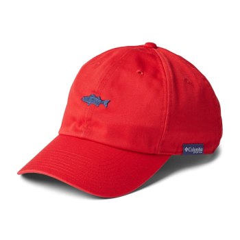 Columbia Ženske Kape - PFG Permit Ball Crvene Tamno Sive Prugice | HRSN-67849